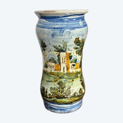  Ancien pot d'apothicaire Albarello 18ème siècle Naples . cm 20