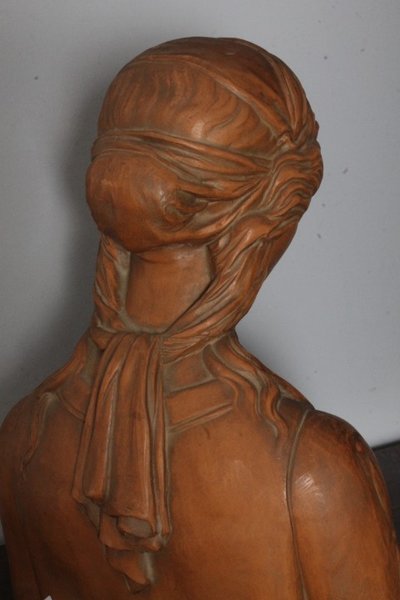 Antico busto terracotta  Liberty anni 1920 Toscana Nobildonna . h 52 