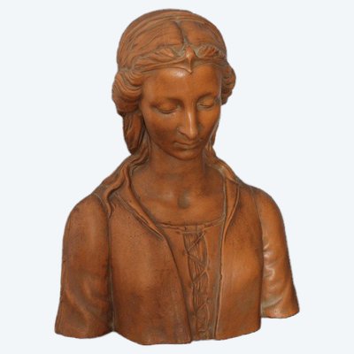 Antico busto terracotta  Liberty anni 1920 Toscana Nobildonna . h 52 