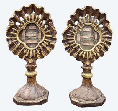 Pair of reliquaries - Saint Jean Népomucène - 18th century