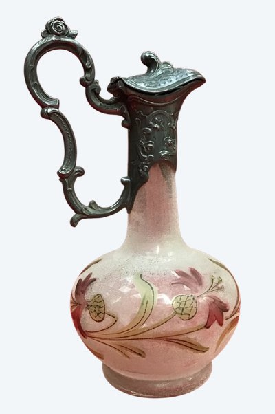 Ewer In Frosted Glass, Early 20th century