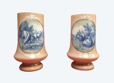 Pair Of Opaline Vases, 19th century