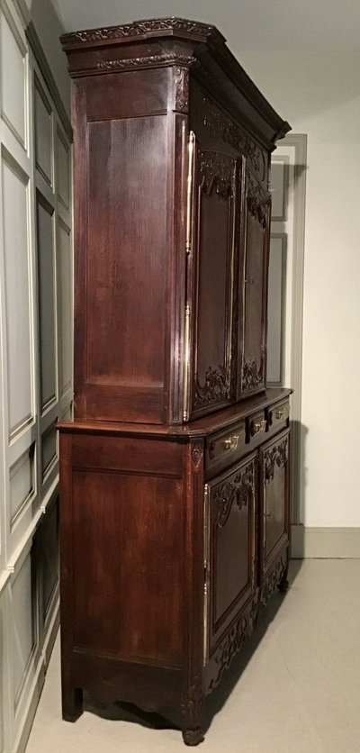 Buffet 2 Corps Normand En Chêne, Région De Villedieu, XIX secolo