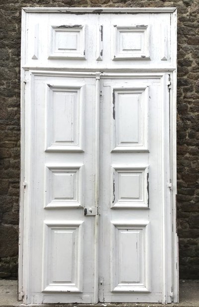 Paire De Portes D’intérieur En Chêne Peint, Fin 18ème.