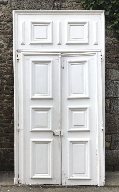 Paire De Portes D’intérieur En Chêne Peint, Fin 18ème.