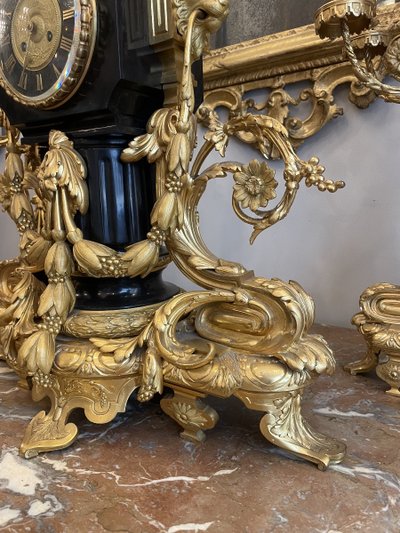 Napoleon III period gilt bronze fireplace surround