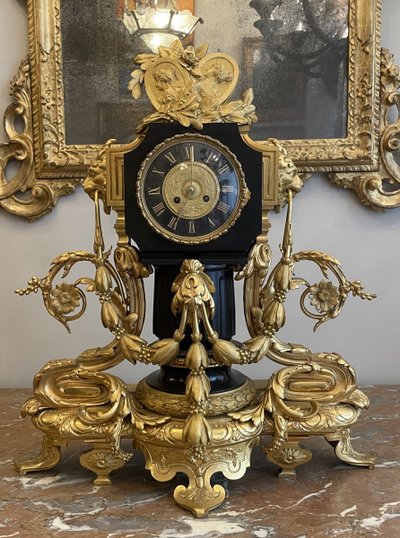 Napoleon III period gilt bronze fireplace surround