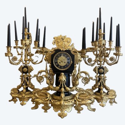 Napoleon III period gilt bronze fireplace surround