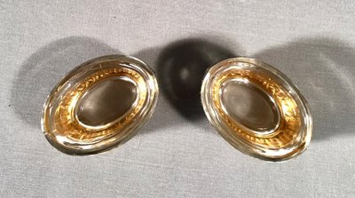 Pair Of Silver And Gilt Oval Salerons, 20th century