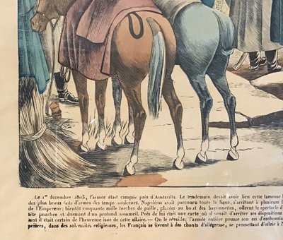 Suite De 2 Gravures Imagerie D'Épinal, Napoléon Austerlitz, Fabrique Pellerin, 19th century