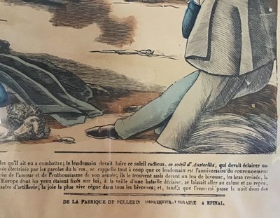 Suite De 2 Gravures Imagerie D'Épinal, Napoléon Austerlitz, Fabrique Pellerin, 19th century