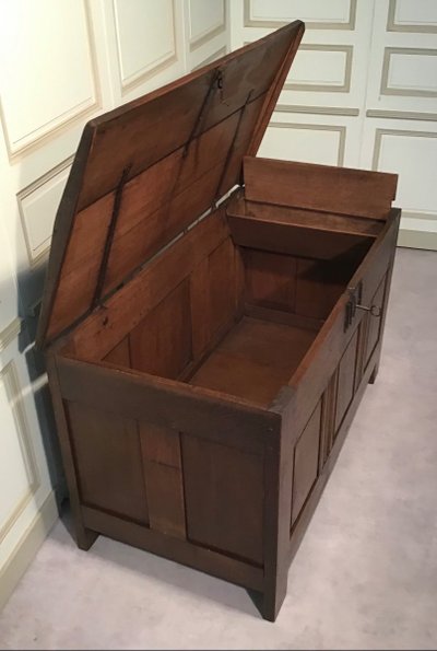 Coffre Anglo-normand En Chêne, Epoque Milieu Du 18ème Siècle.