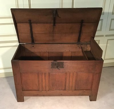 Coffre Anglo-normand En Chêne, Epoque Milieu Du 18ème Siècle.