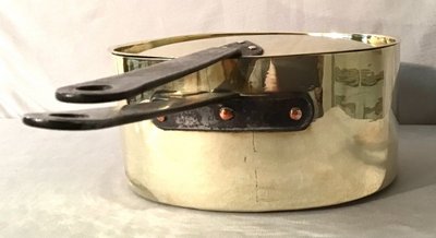 Daubière Ovale En Laiton 19ème