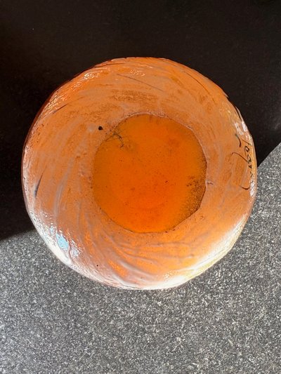 Legras: magnificent four-lobed bowl with snowy decor