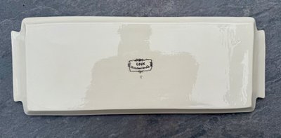 RARE SARREGUEMINES OBERNAI, CAKE DISH, with the mark LOUX-UTZSCHNEIDER et CIE