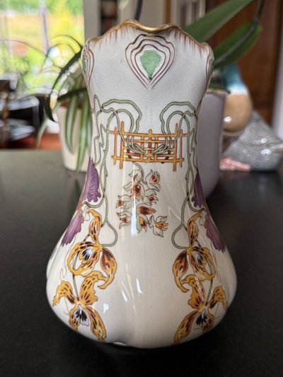 RARO e MAGNIFICO Sarreguemines decorato con orchidee, VERSEUSE 75 cl
