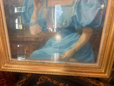 PASTEL DU 19ème représentant une jeune dame