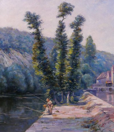 Auguste GAUDIBERT 1865-1908 Borgogna, Yonne, paesaggio, dipinto circa 1900 Impressionismo