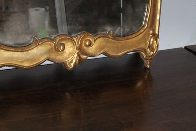 Paire de miroirs anciens Louis XVI 1750 en or pur. Dimensions 124 x 70 cm