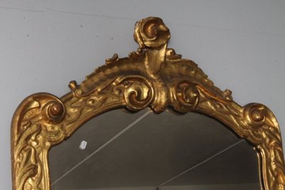 Paire de miroirs anciens Louis XVI 1750 en or pur. Dimensions 124 x 70 cm