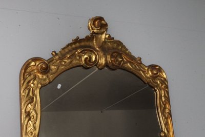 Paire de miroirs anciens Louis XVI 1750 en or pur. Dimensions 124 x 70 cm