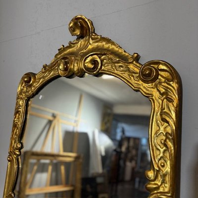 Paire de miroirs anciens Louis XVI 1750 en or pur. Dimensions 124 x 70 cm