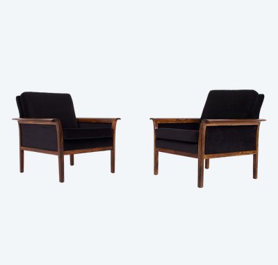 Paire de Fauteuils Danois en Palissandre