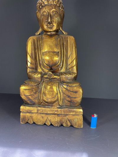 Burma, 1950s/1960s, Mandalay Buddha in carved and lacquered wood.