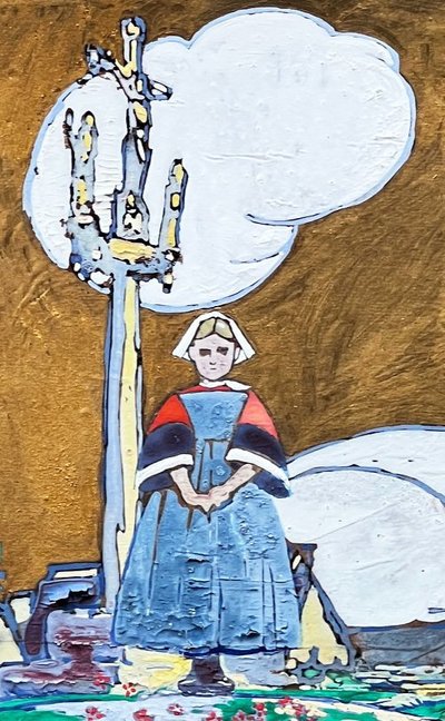 Bretonne au calvaire, Bretagna, Jacques Jullien, 1920