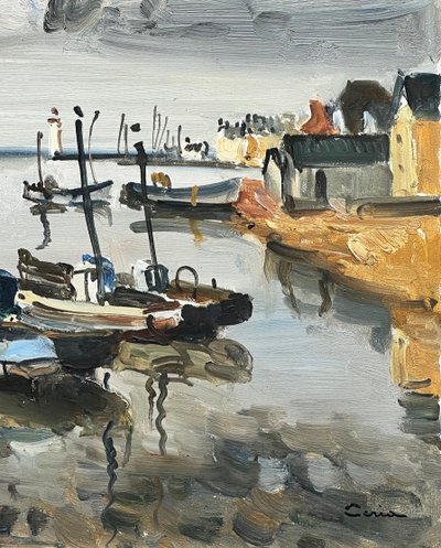 Il porto di Guilvinec, in Bretagna, di Edmond Ceria