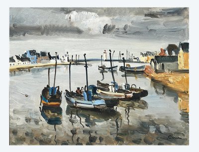 Il porto di Guilvinec, in Bretagna, di Edmond Ceria