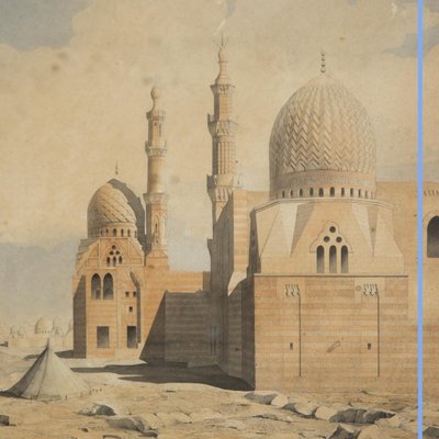 Pair of engravings enhanced with watercolor, Toudouze, 19th century