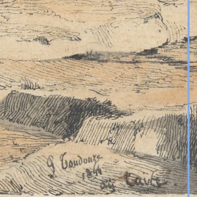 Pair of engravings enhanced with watercolor, Toudouze, 19th century