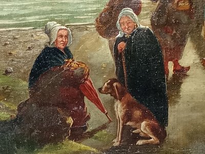 Altes Ölgemälde auf Leinwand 19. Jahrhundert
