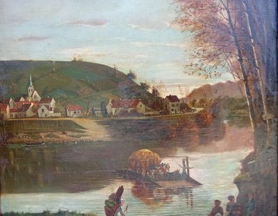 Altes Ölgemälde auf Leinwand 19. Jahrhundert