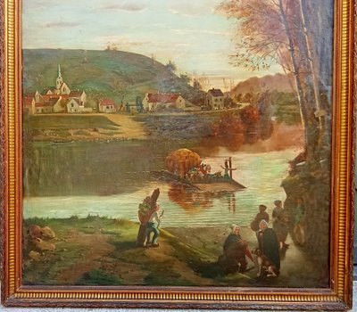 Altes Ölgemälde auf Leinwand 19. Jahrhundert