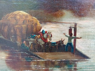 Altes Ölgemälde auf Leinwand 19. Jahrhundert