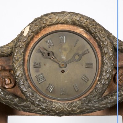 Painted terracotta clock "Caesar and two lions", 20th century