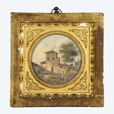 Italian School, Pair of miniatures, 18th century
