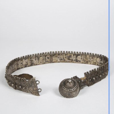 Cintura cerimoniale russa originale in argento, XIX secolo