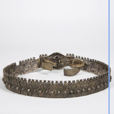 Cintura cerimoniale russa originale in argento, XIX secolo