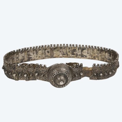 Cintura cerimoniale russa originale in argento, XIX secolo