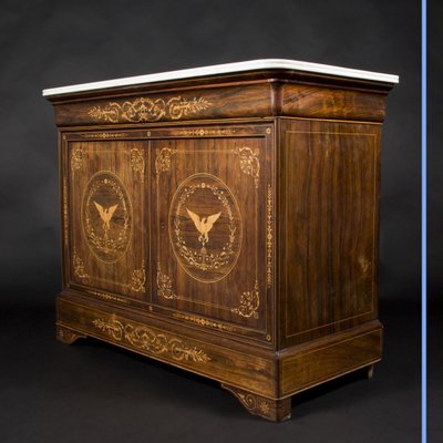 Camera da letto in stile Carlo X con intarsi in legno pregiato, XIX secolo