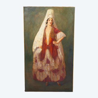 F. MOLINA, Porträt von J. Lucchese, 20. Jahrhundert