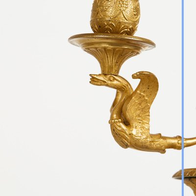 Pair of Empire style candlesticks, 19th century