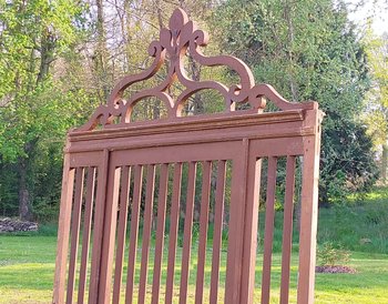 Antique Decorated Door Complete Claustra Cellar Partition Winery