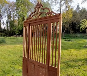 Antique Decorated Door Complete Claustra Cellar Partition Winery