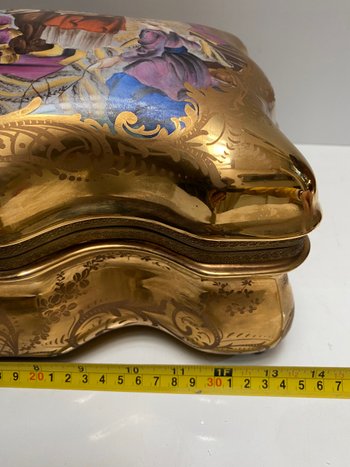 Very large German porcelain box