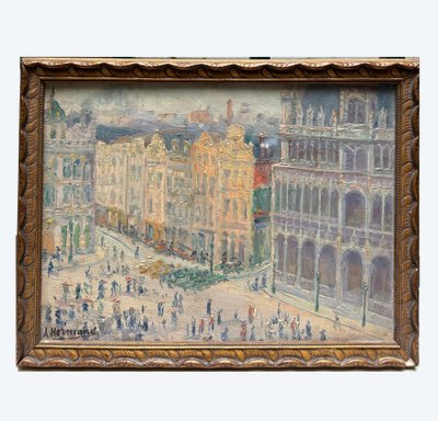 A. Hermans (XIX-XX) - Bruxelles, Grand-Place, 1910 circa